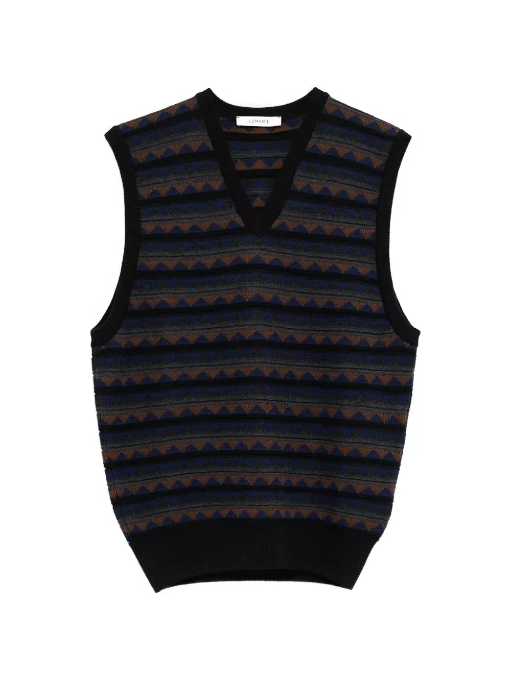 LEMAIRE - Men V Neck Jacquard Vest - 1