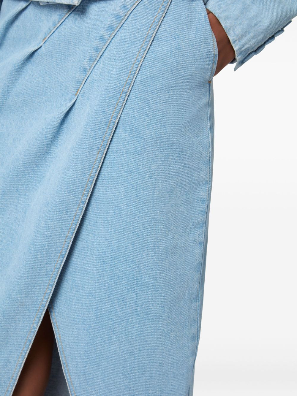 draped denim midi skirt - 5
