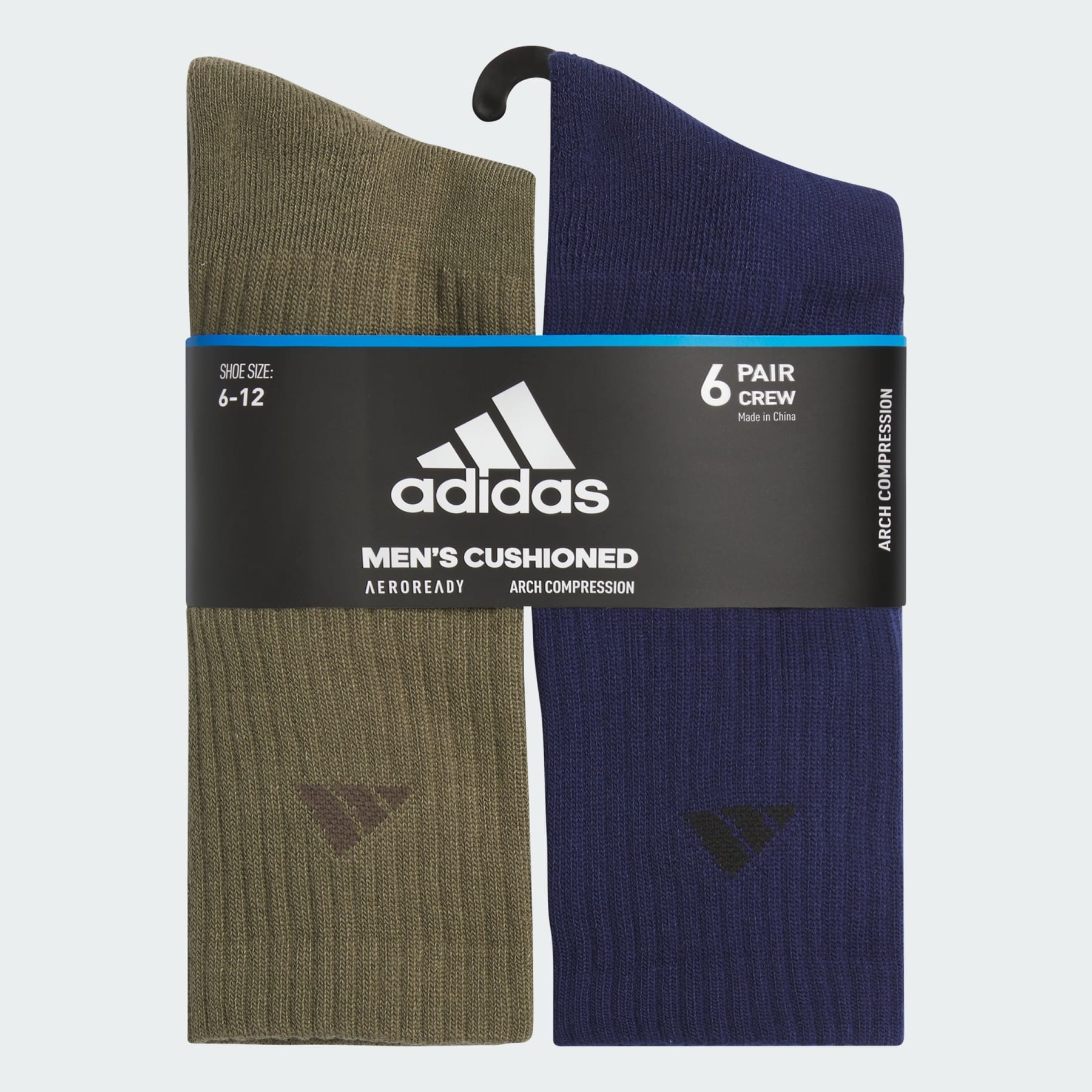 Athletic Cushioned 6-Pack Crew Socks - 3
