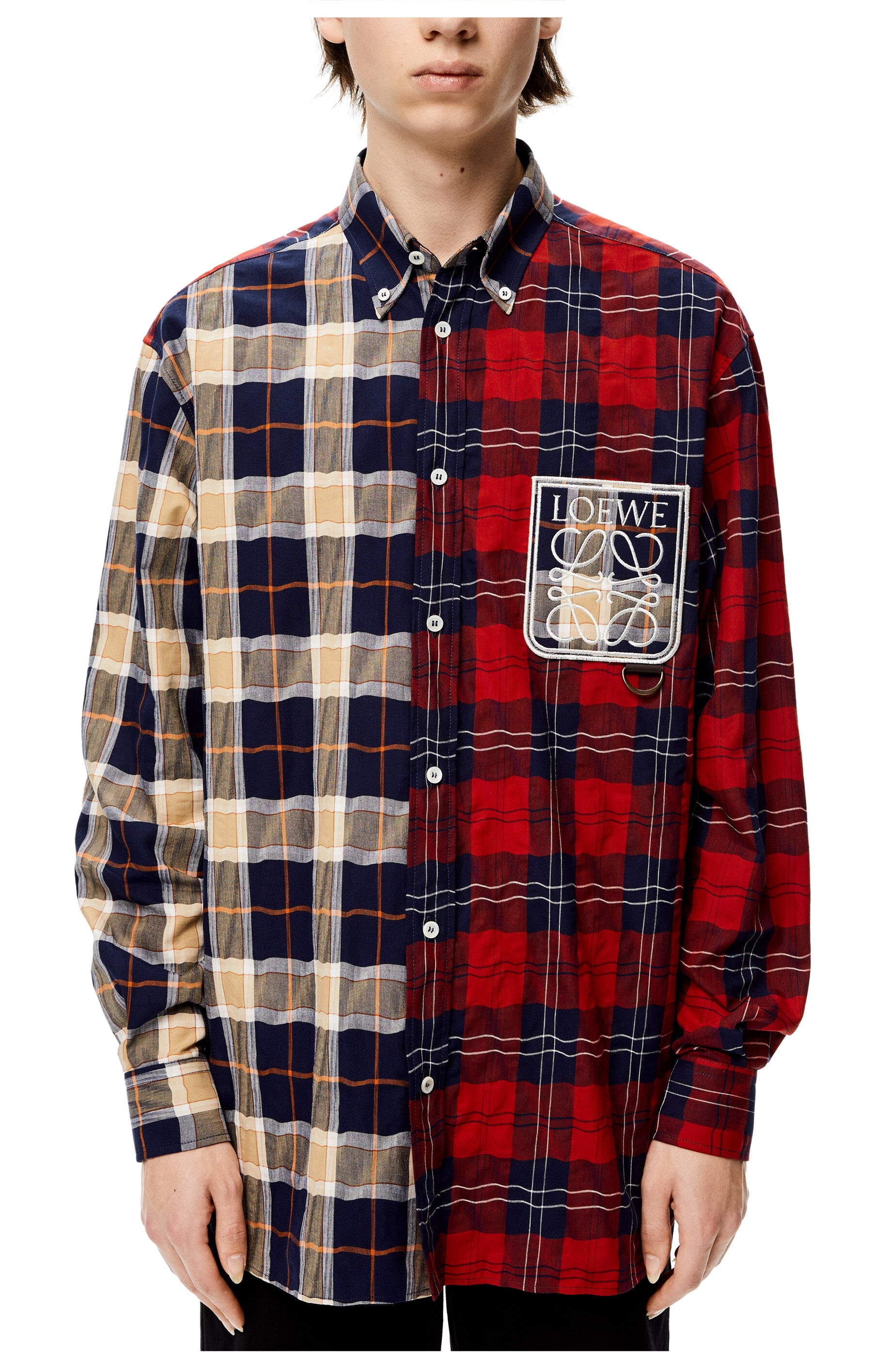 Patchwork check shirt in cotton - 5