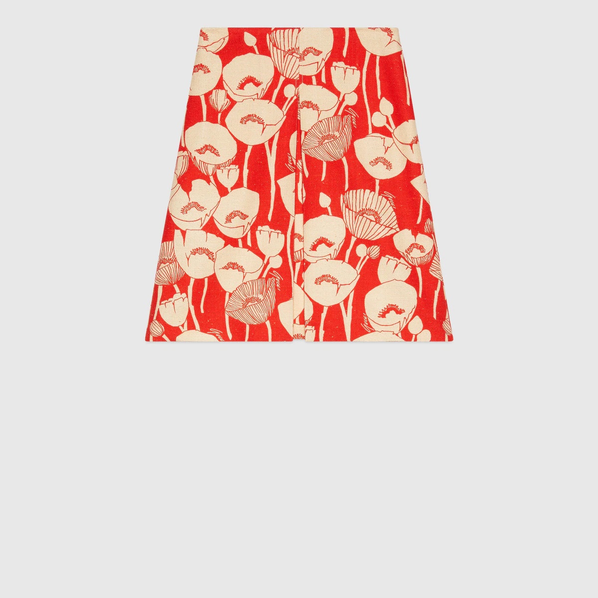 Flower print silk skirt - 1