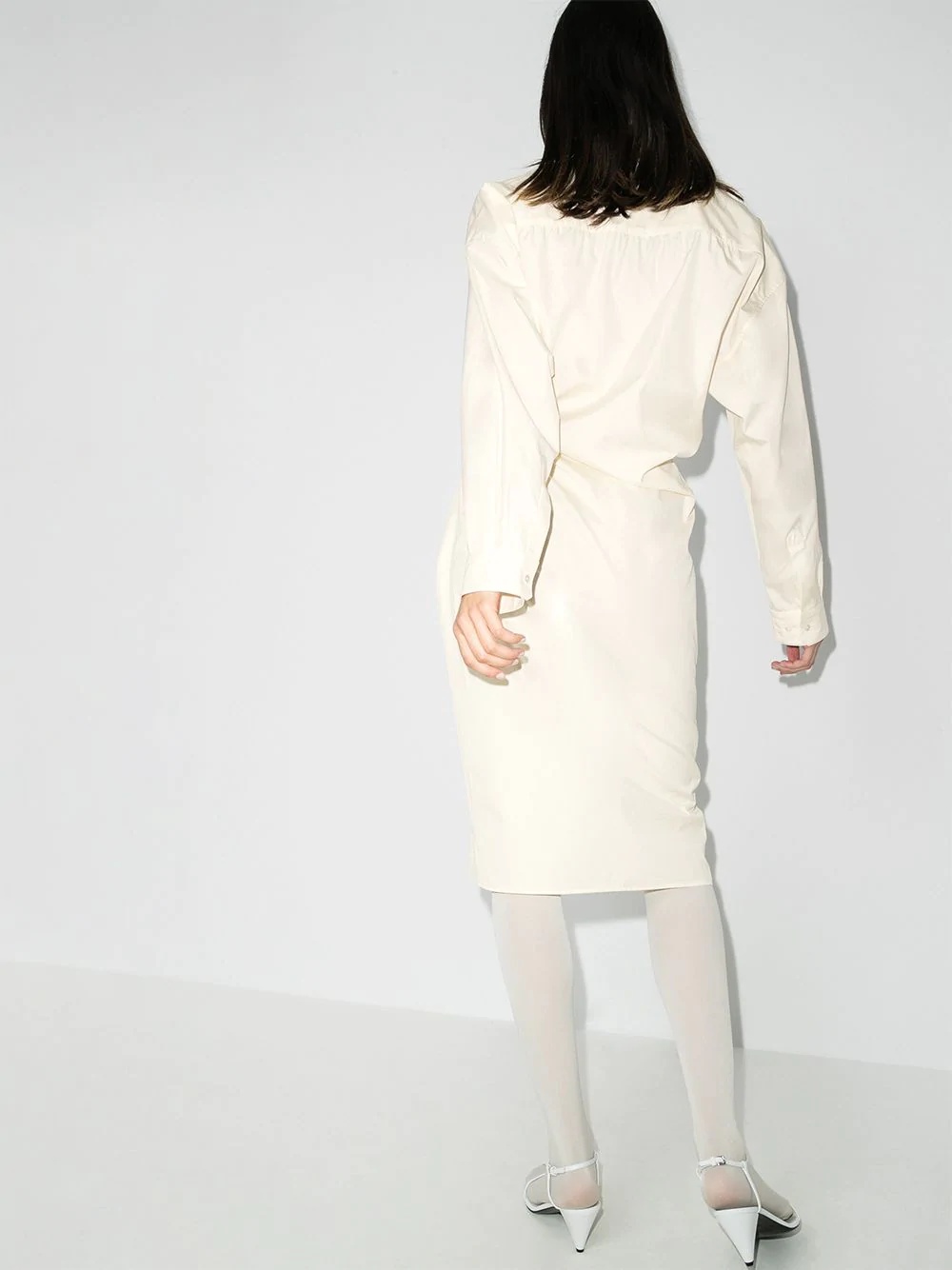 twist wrap front shirt dress - 3