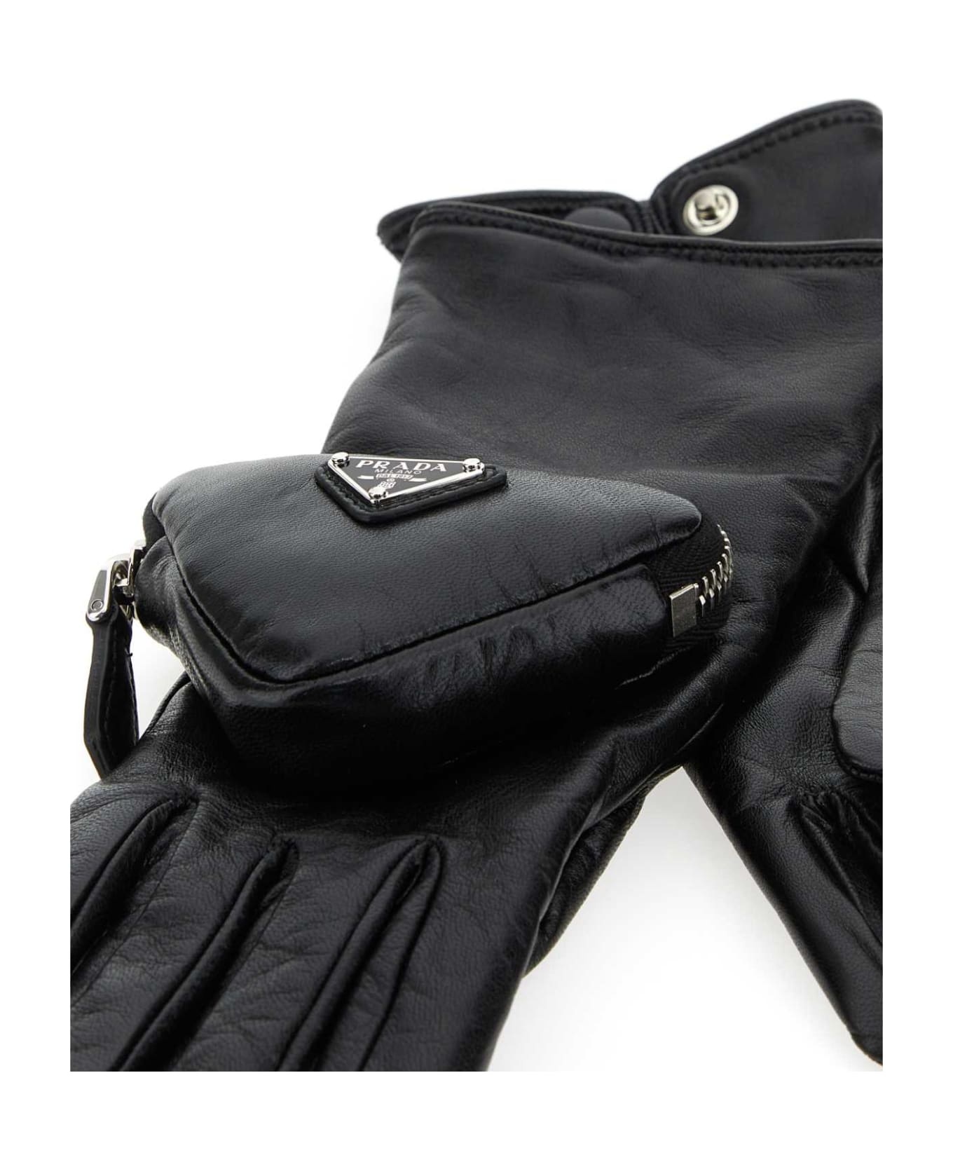 Black Leather Gloves - 2