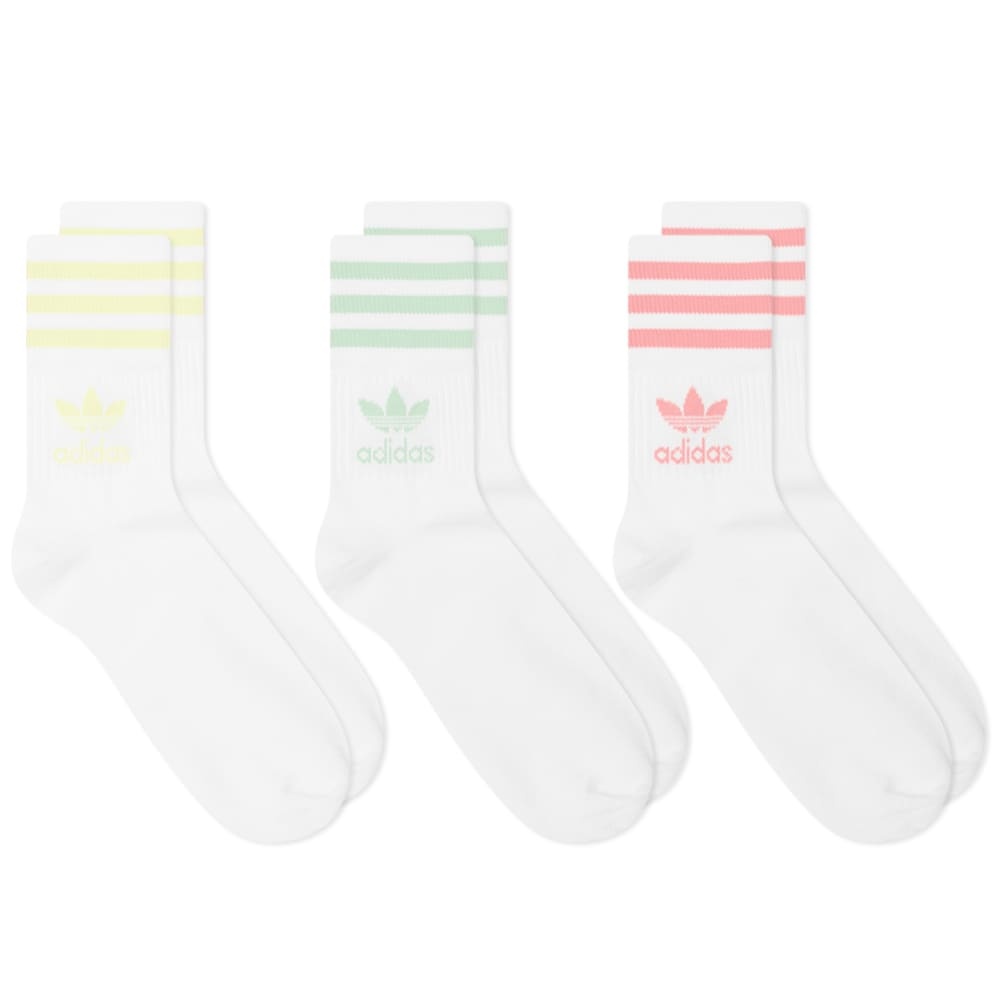 Adidas Solid Mid Cut Sock - 3 Pack - 1