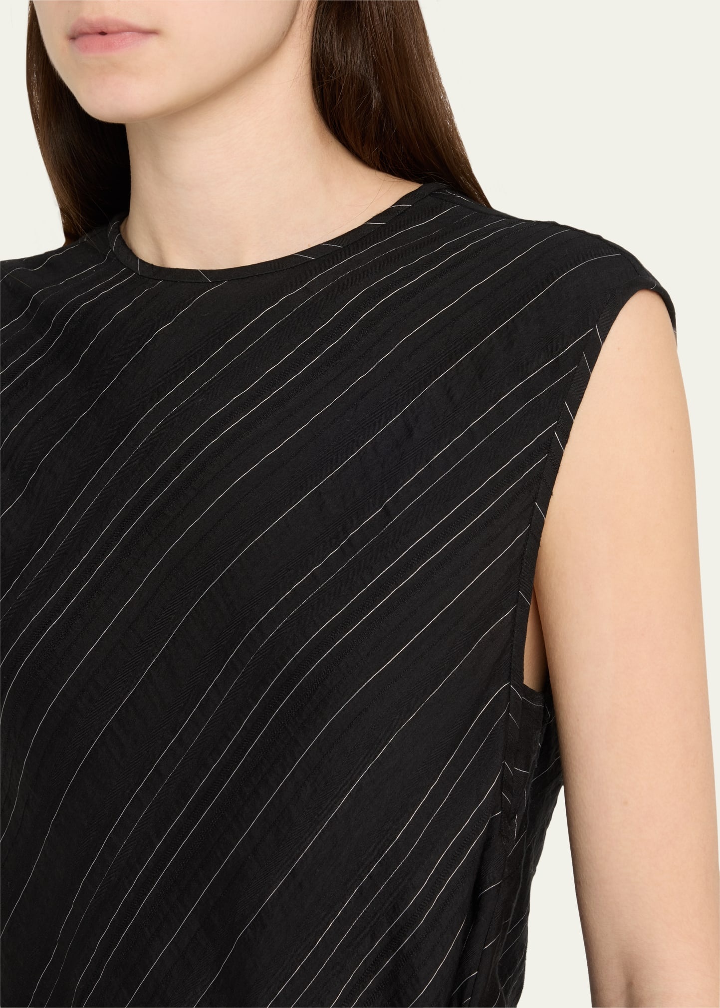 Trina Woven Stripe Tie Top - 5