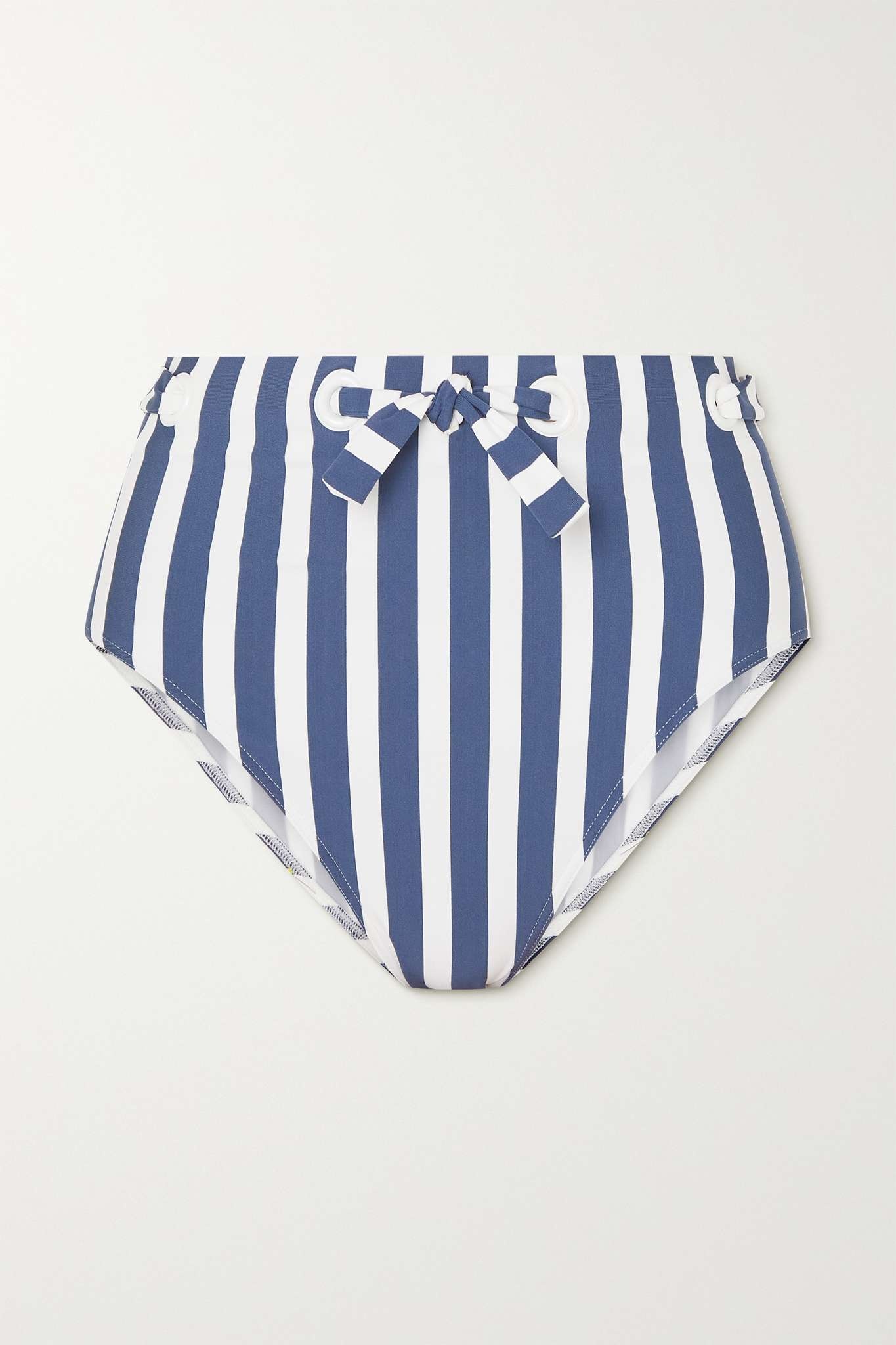 Samba Encanta eyelet-embellished striped bikini briefs - 1