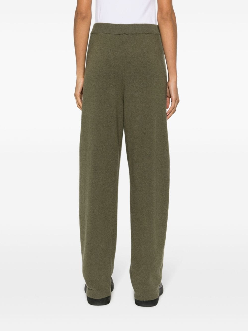 wool-blend knitted trousers - 4