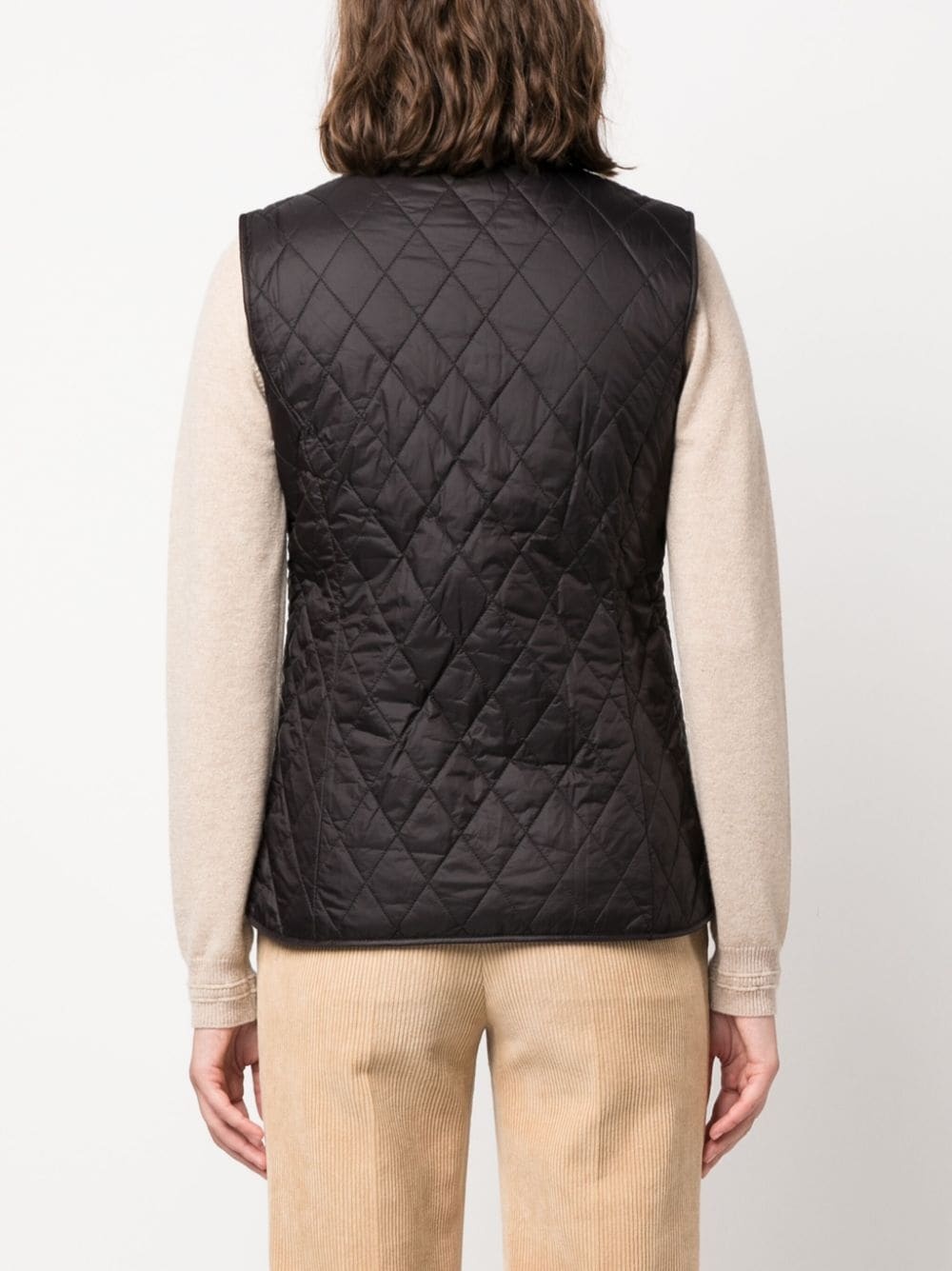 logo-embroidered quilted reversible gilet - 4