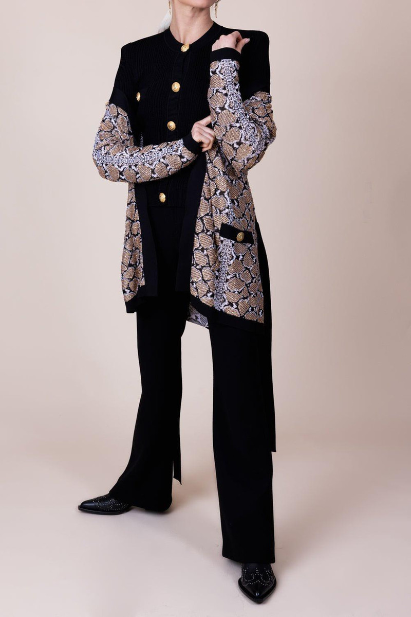 Balmain Print Belted Cardigan outlook