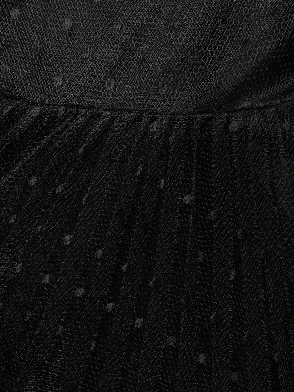 short-sleeved tulle midi dress - 6