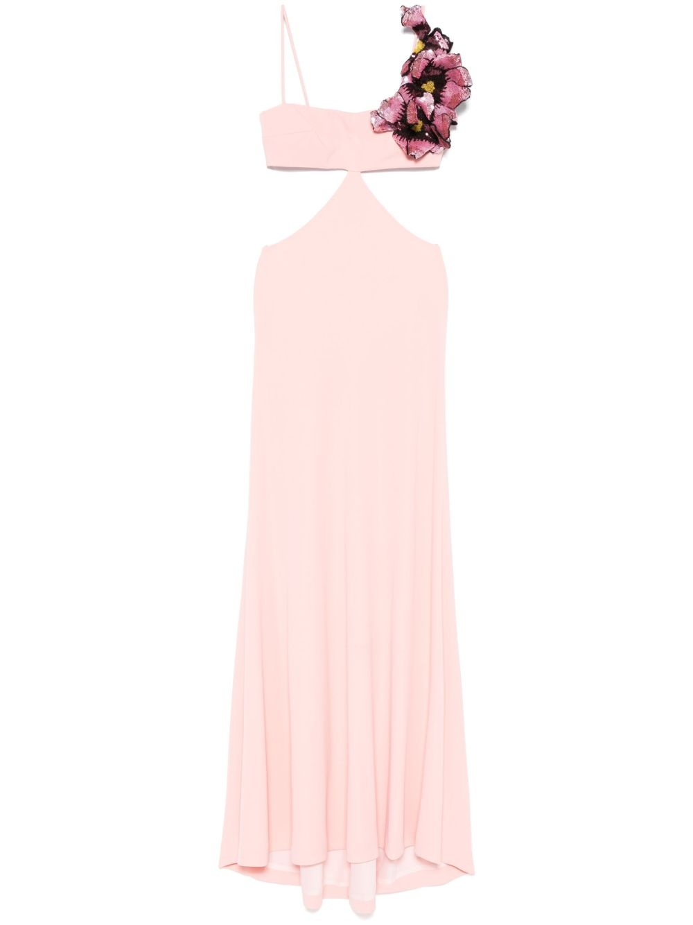 floral-appliqué gown - 1