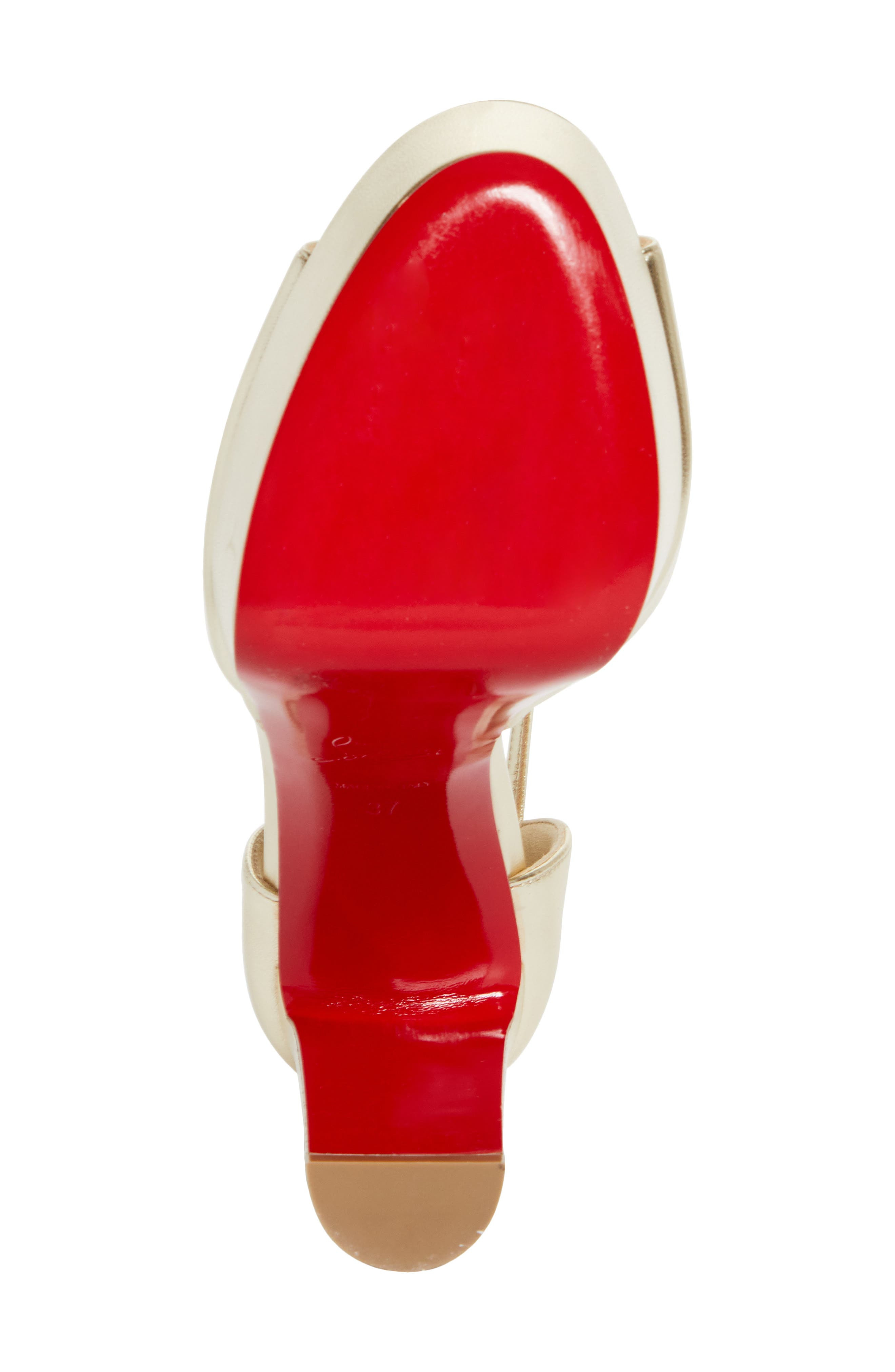 Christian Louboutin Sandaloo Metallic Peep Toe Platform Sandal in G306 Platine/lin Platine at Nordst - 6
