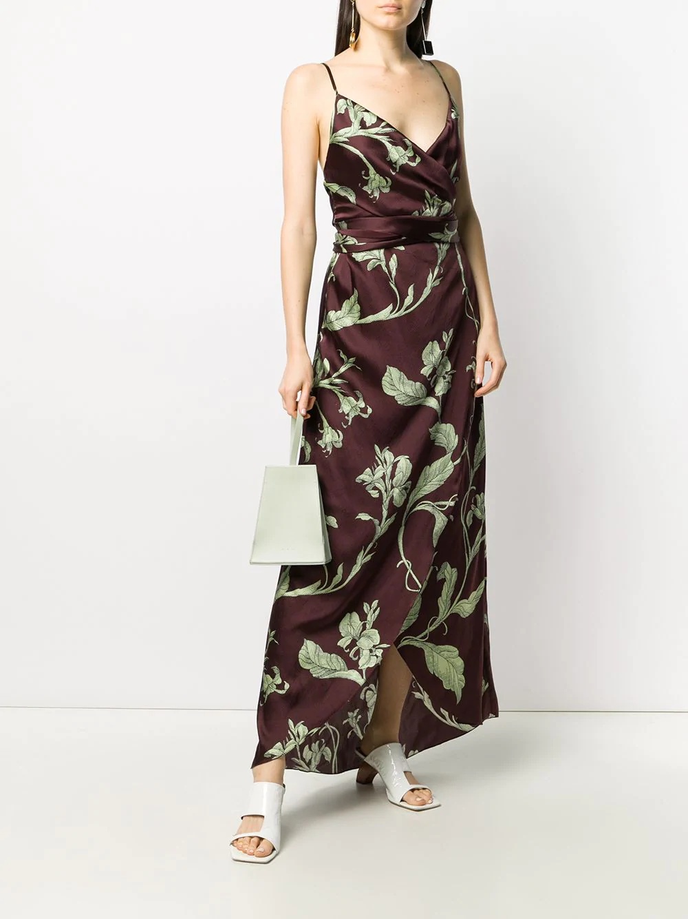 botanical-print midi dress  - 2