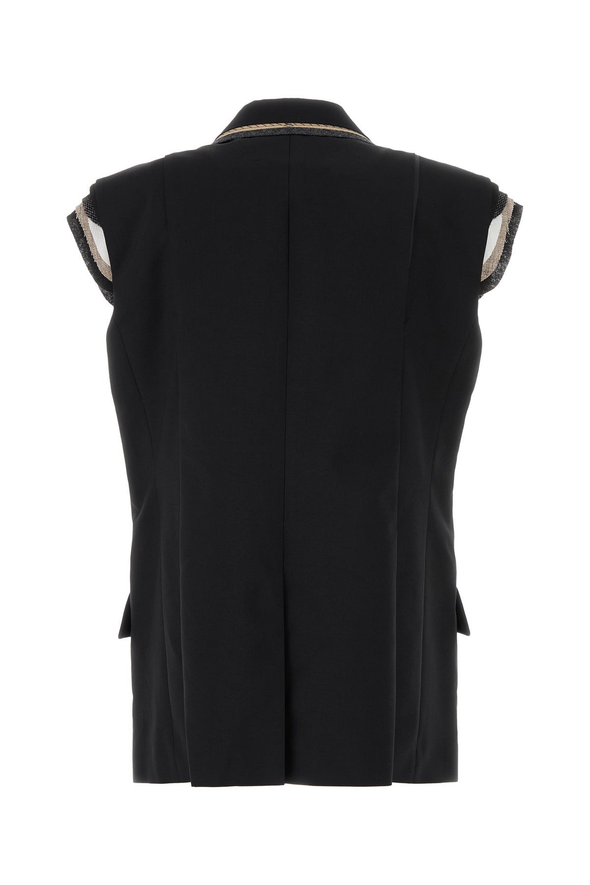 Black polyester blend vest - 2