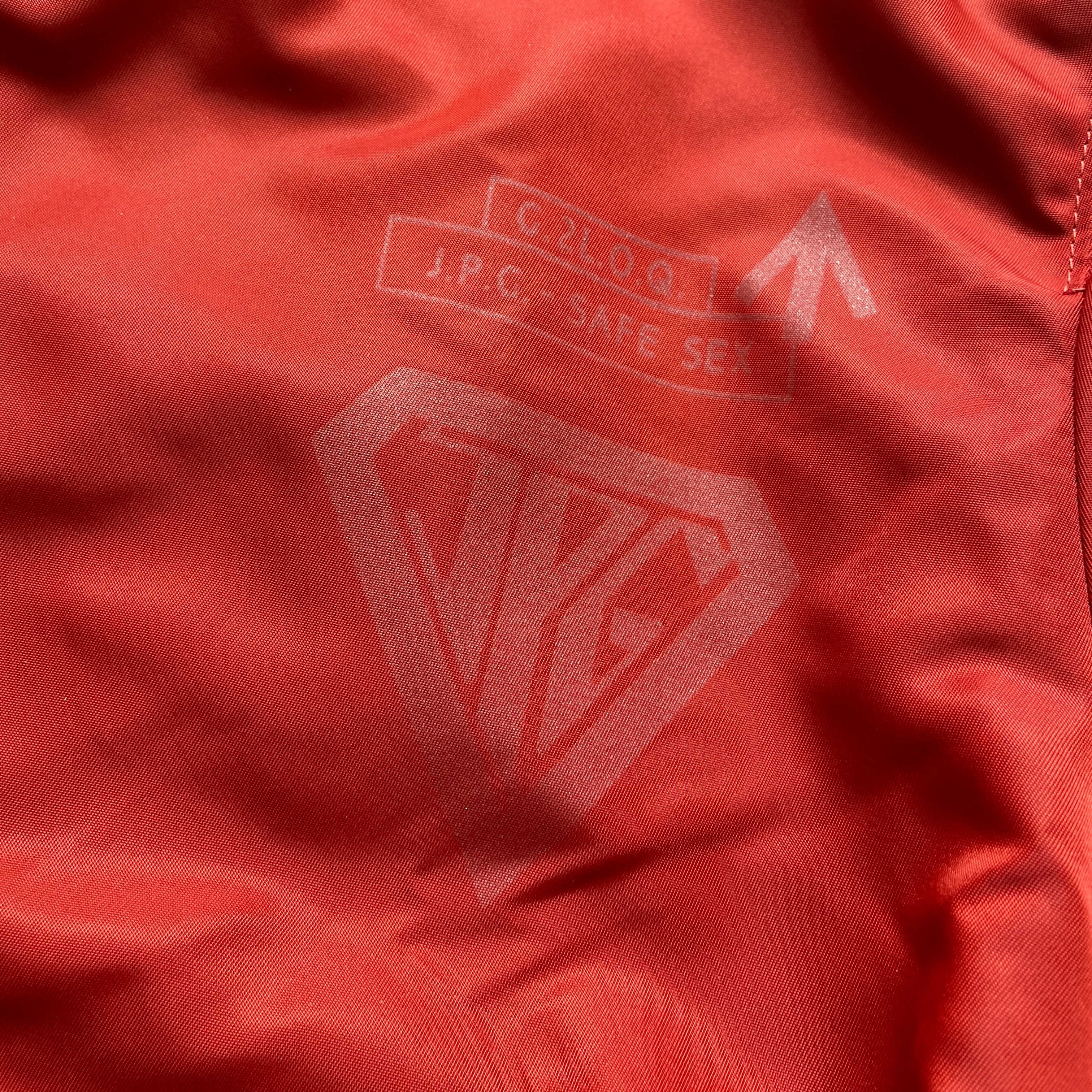 Jean Paul Gaultier ss95 “safe sex”  red corset cropped bomber - 8