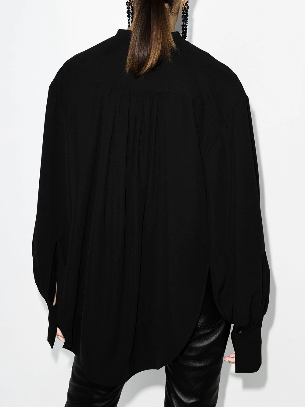 Assa collarless oversized blouse - 3