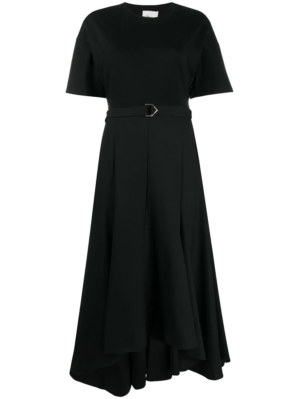 belted asymmetric dress - 1