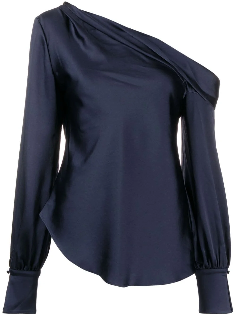 Alice asymmetric draped-shoulder blouse - 1