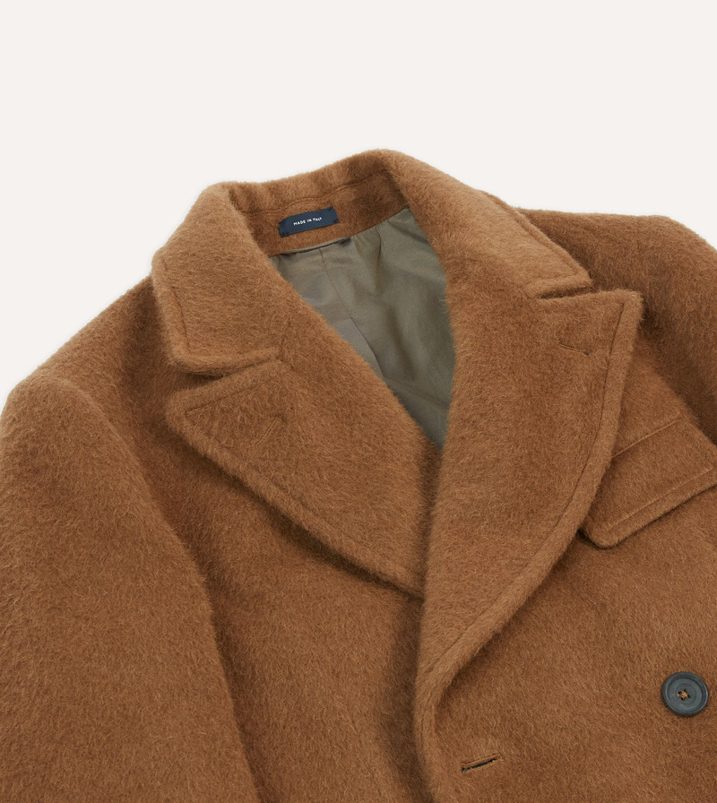 Caramel Double-Breasted Teddy Overcoat 3