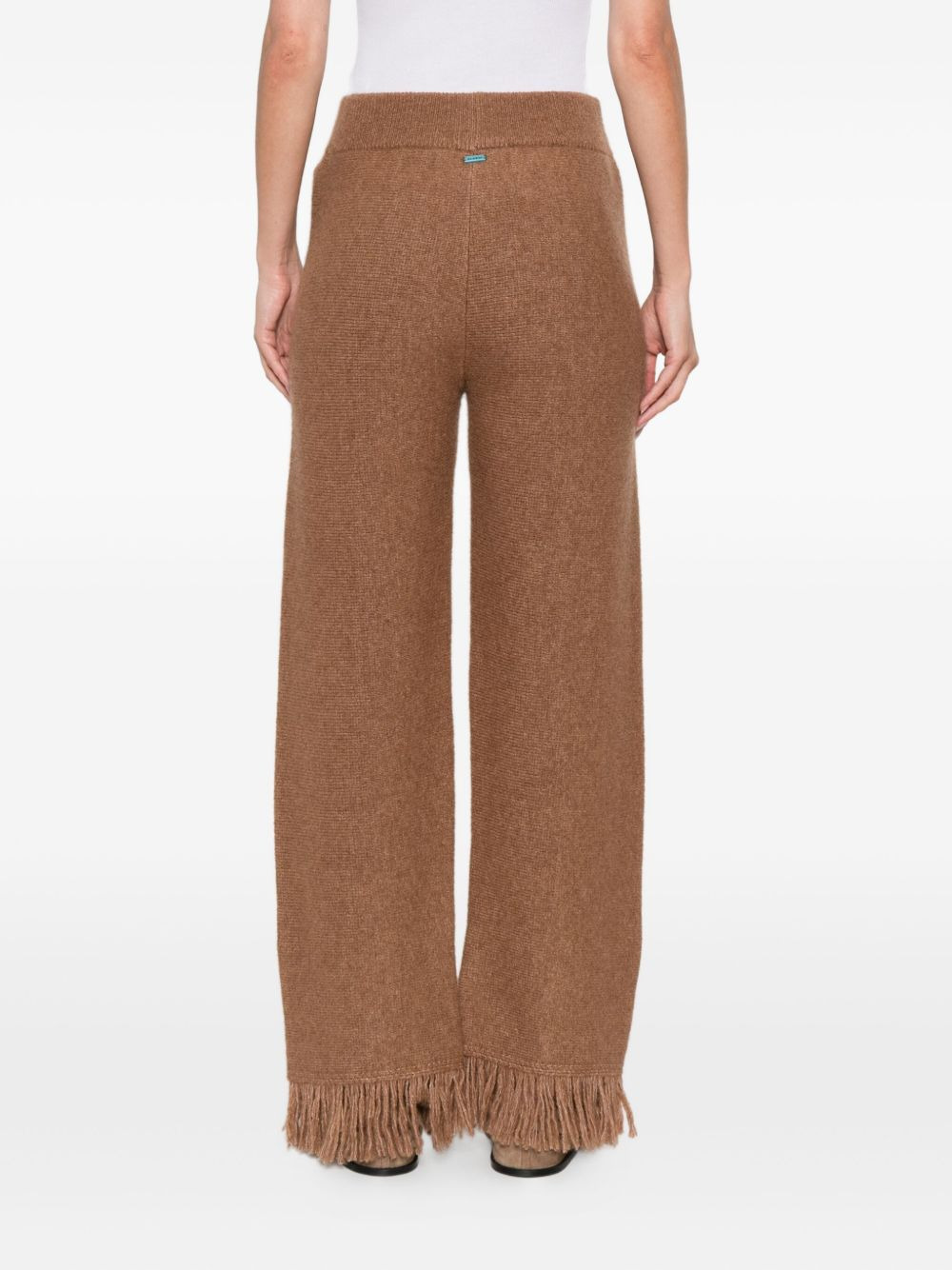 fringed knitted trousers - 4