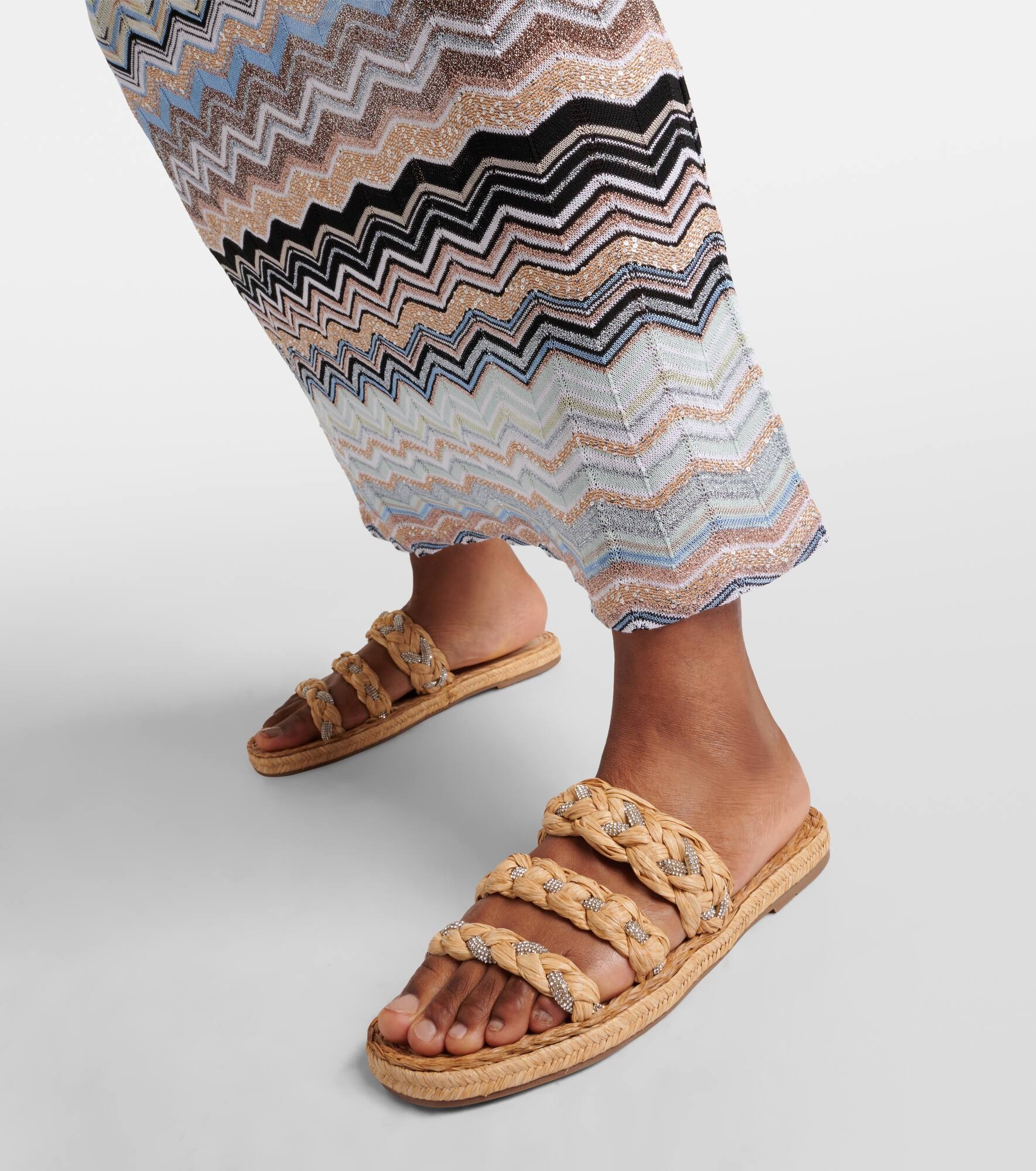Costiera embellished raffia sandals - 4