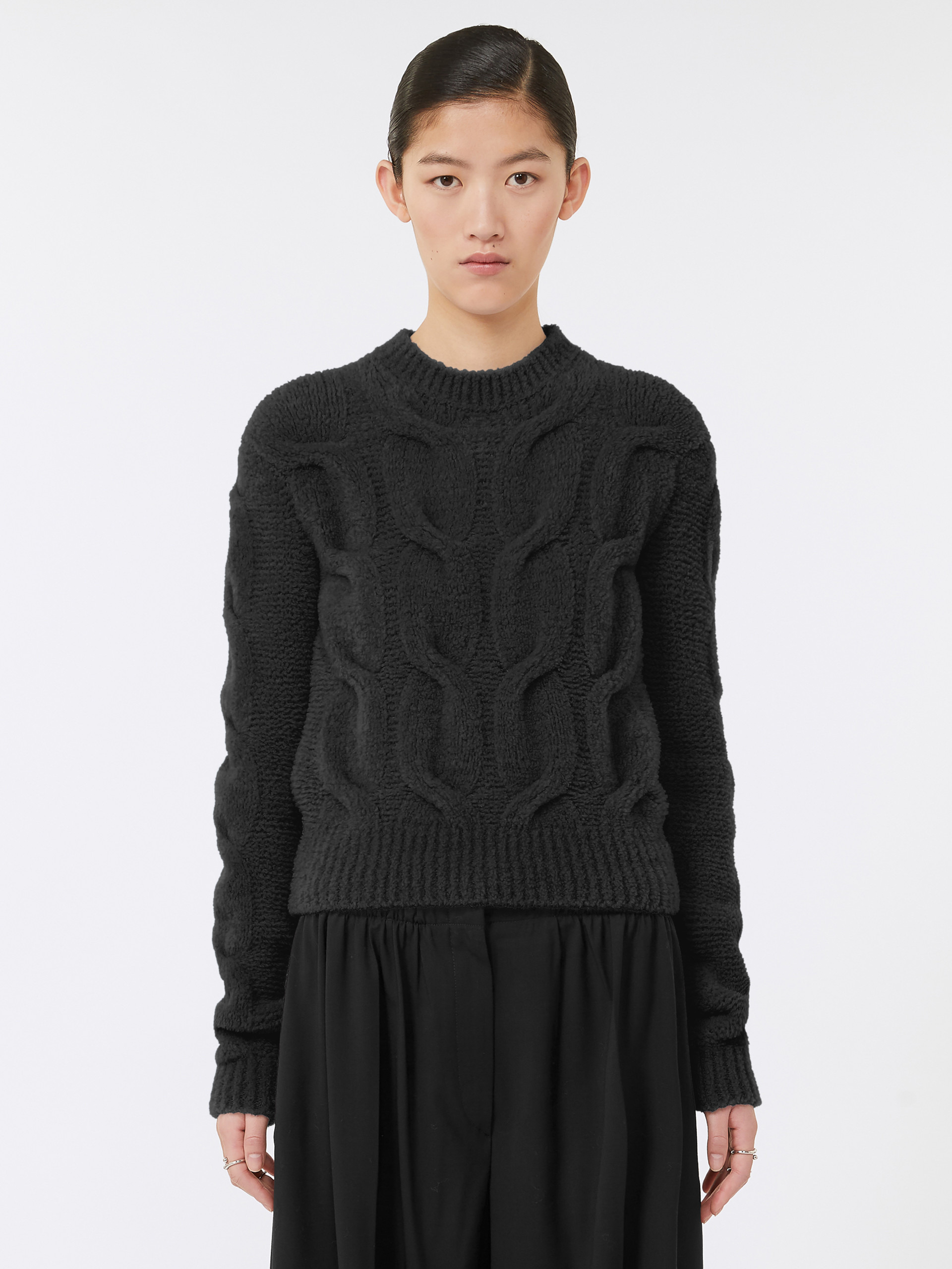 NUVOLE Fluffy cable-knit sweater - 3