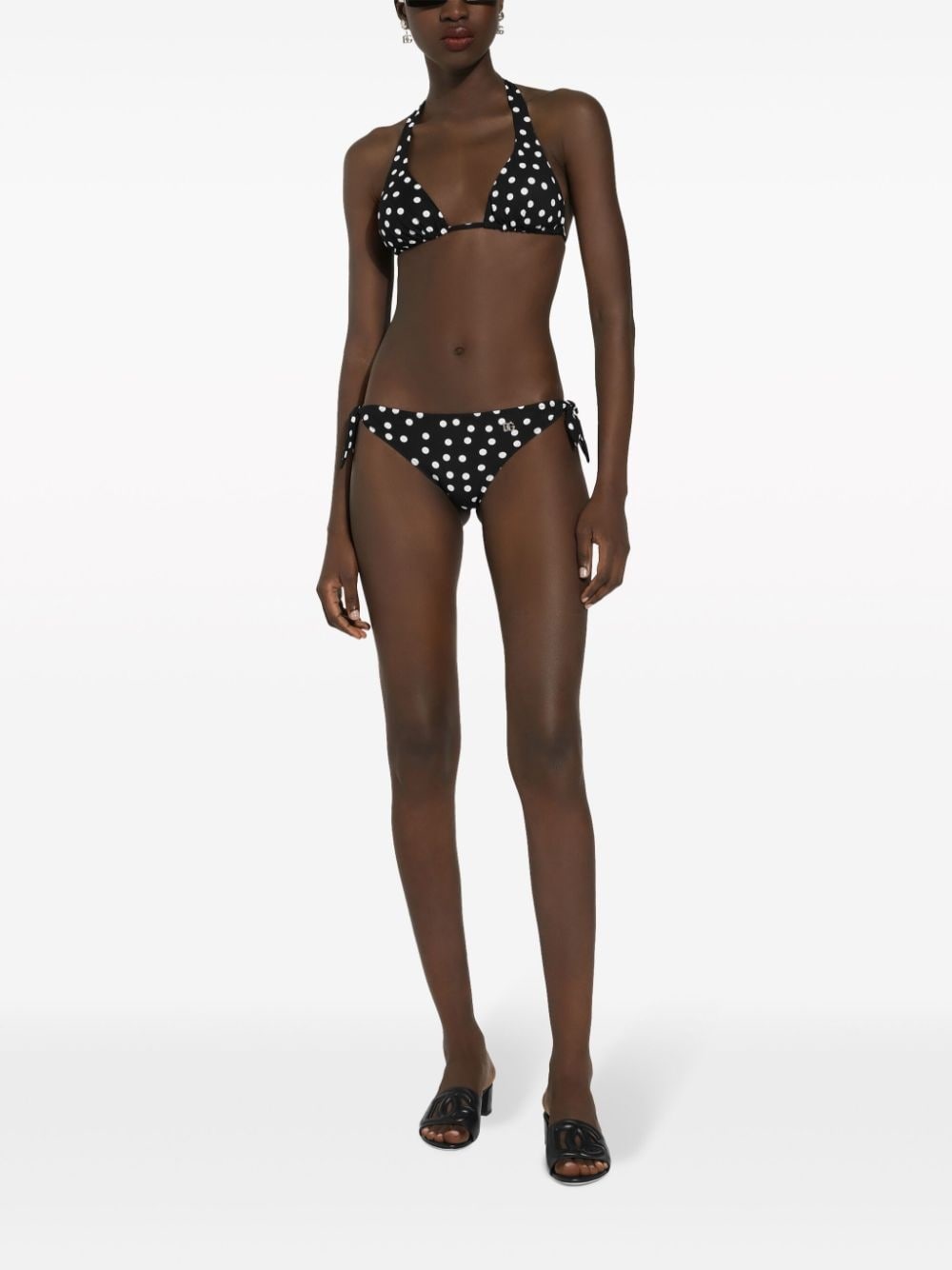 polka dot-print triangle bikini set - 3