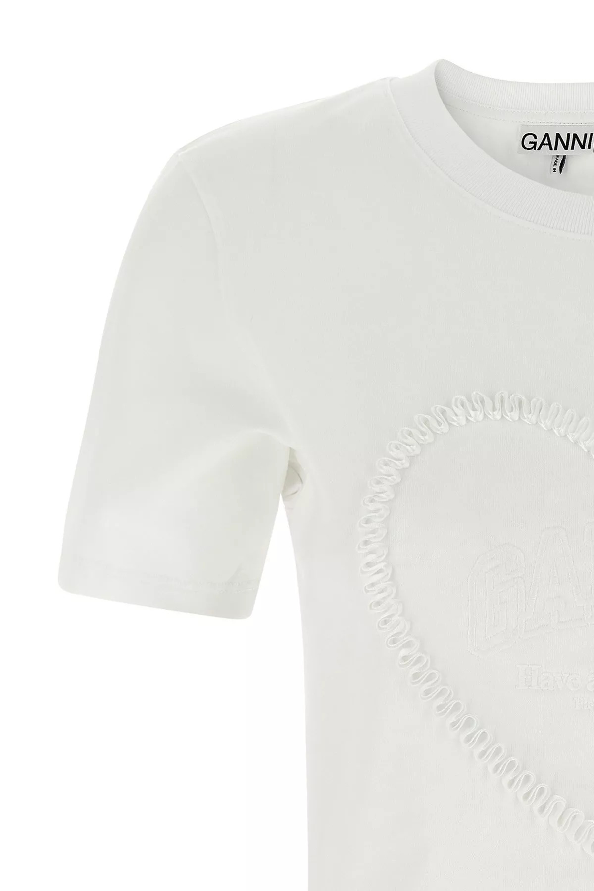 Heart embroidery T-shirt - 4