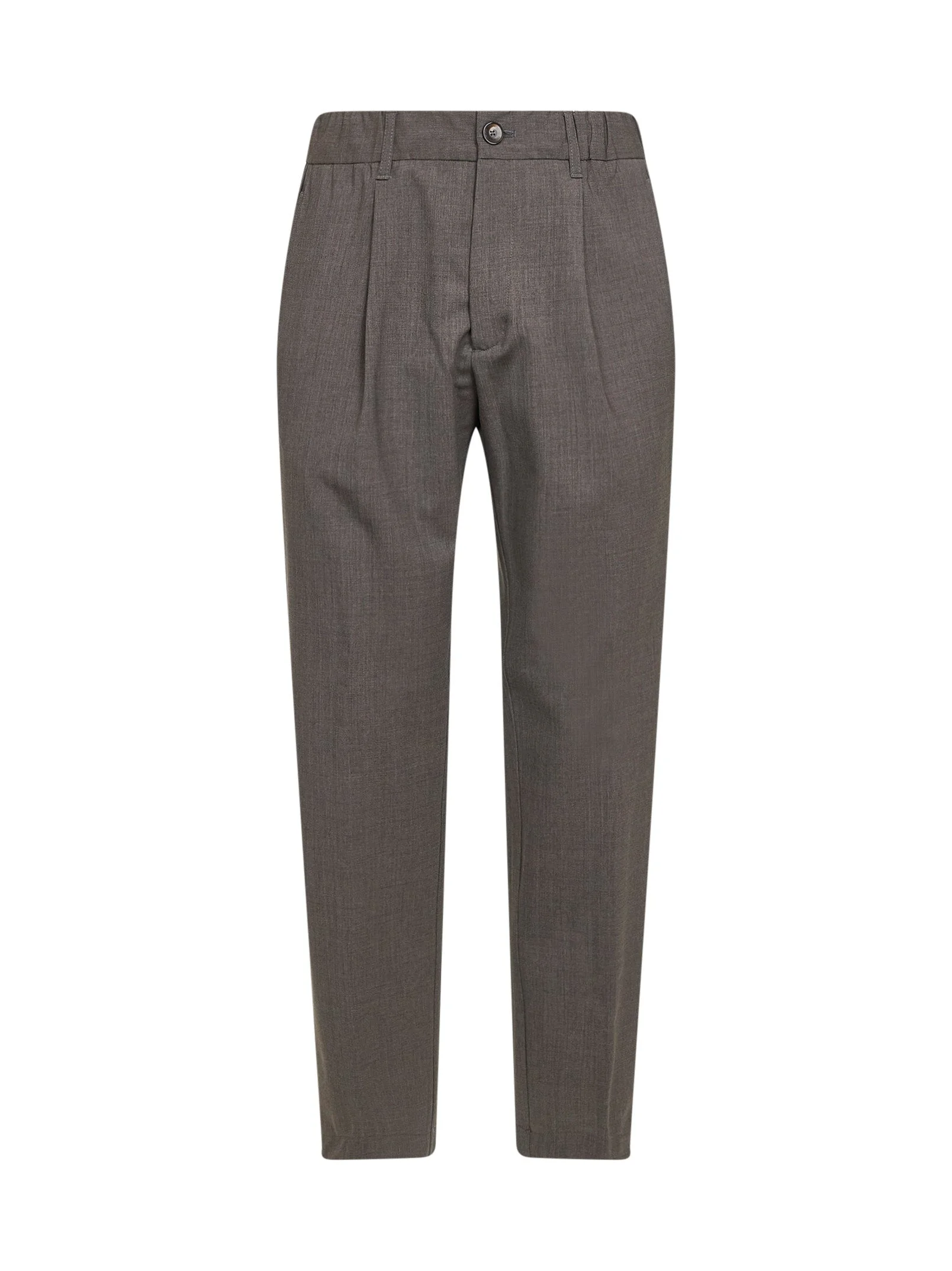 Dove grey two-way stretch wool canvas trousers - 1