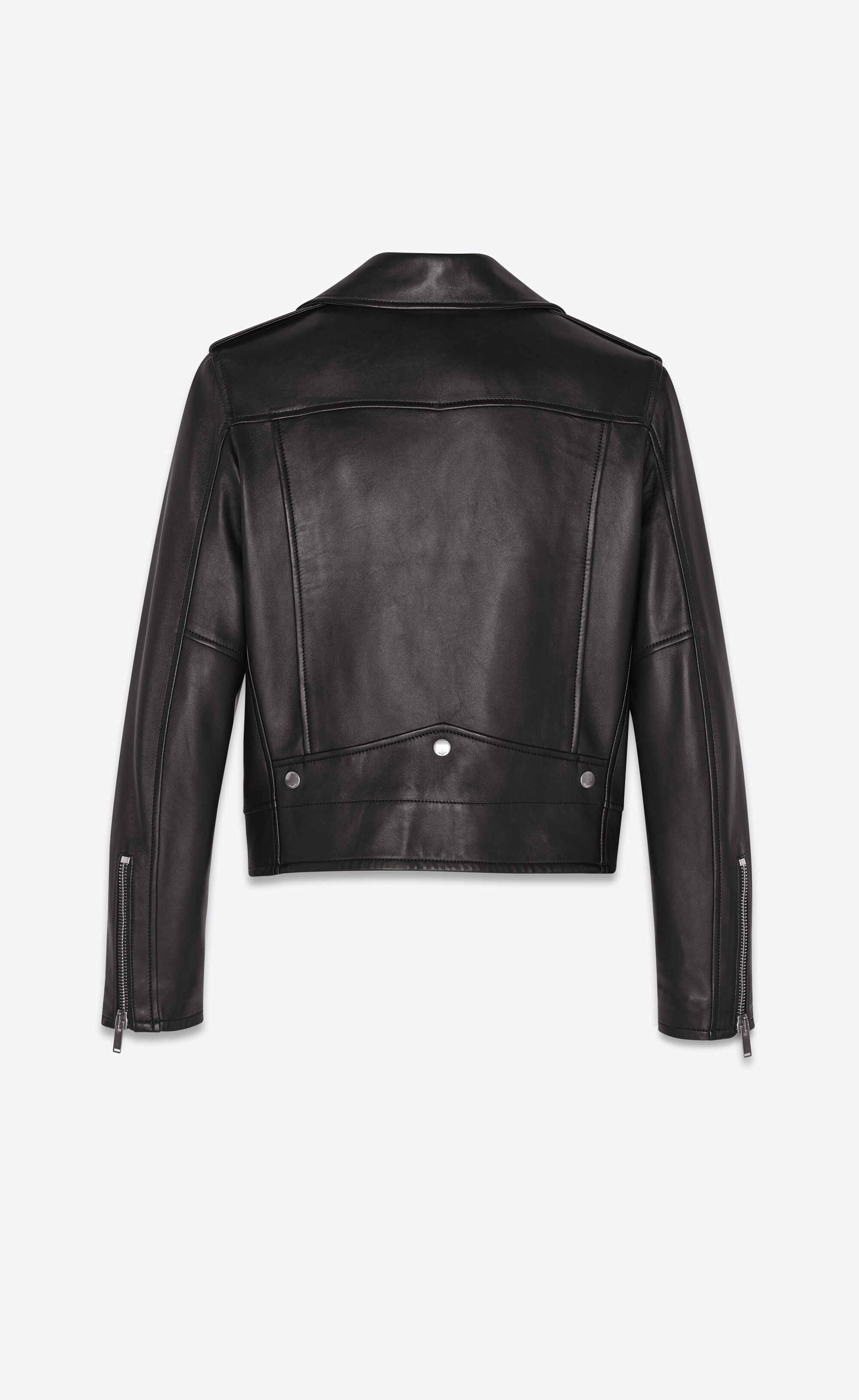 SAINT LAURENT motorcycle jacket in plunged lambskin | REVERSIBLE