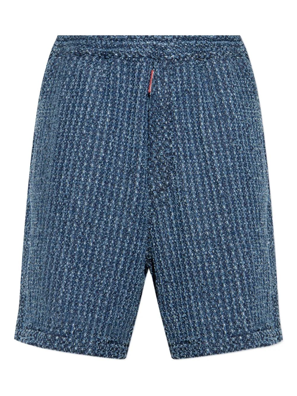 textured denim shorts - 1