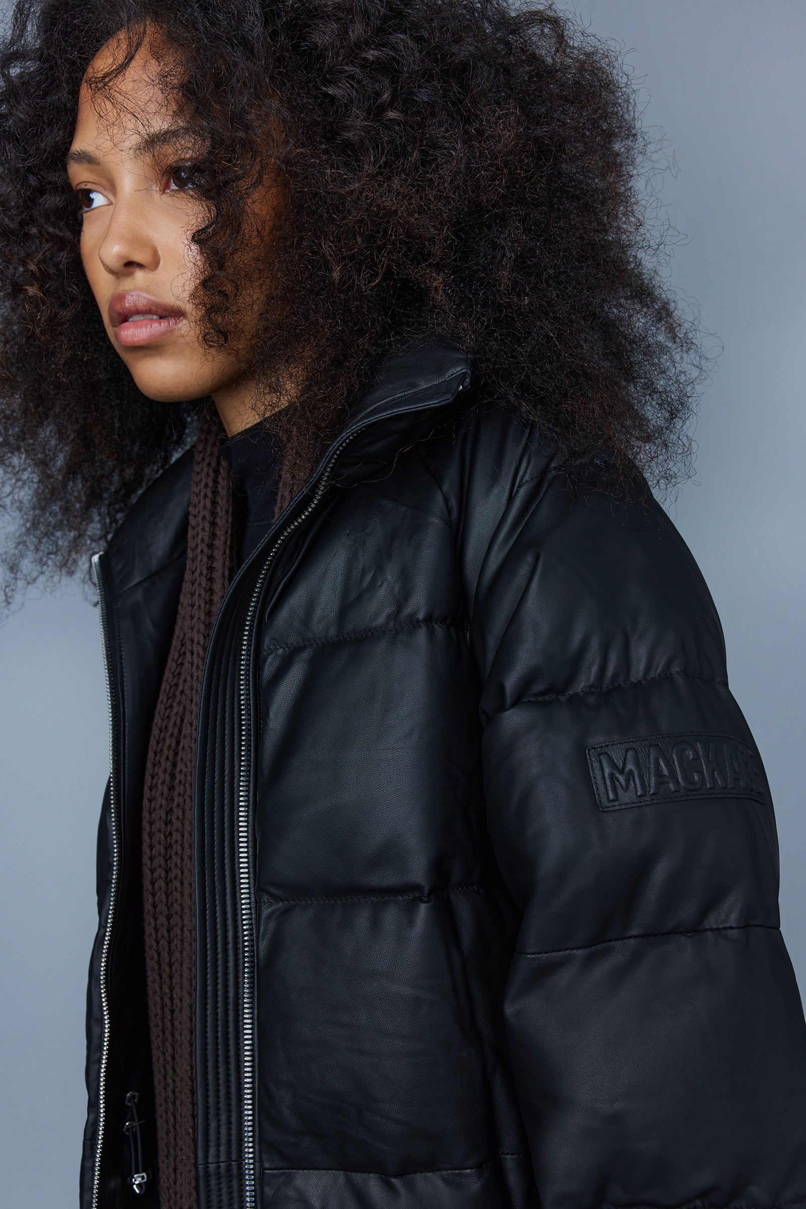 KARSYN (R) Leather down jacket with removable hood - 5