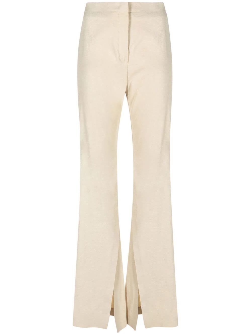 side-slit flared trousers - 1