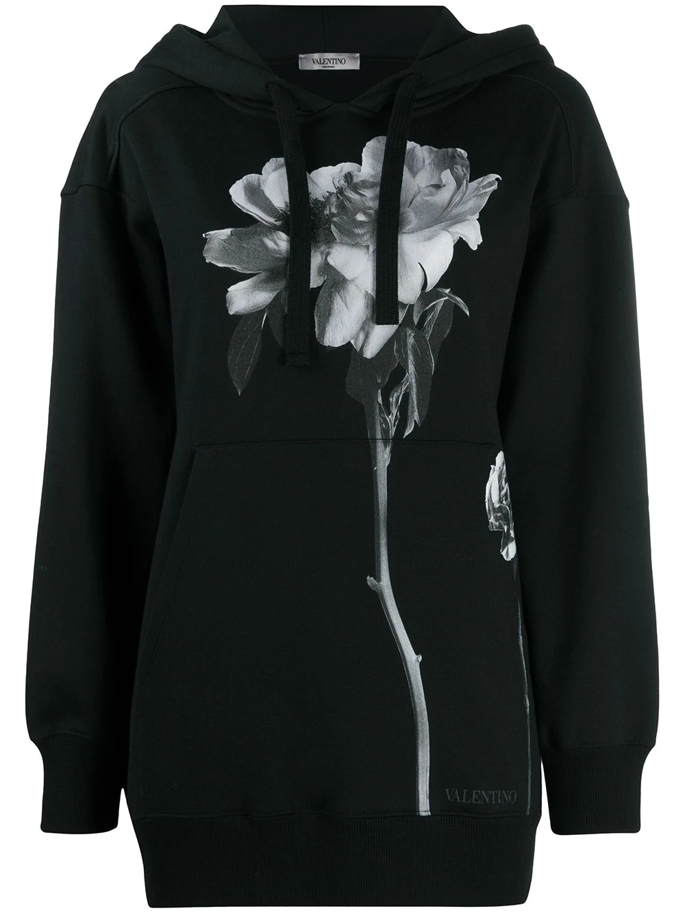 flower-print oversized hoodie - 1