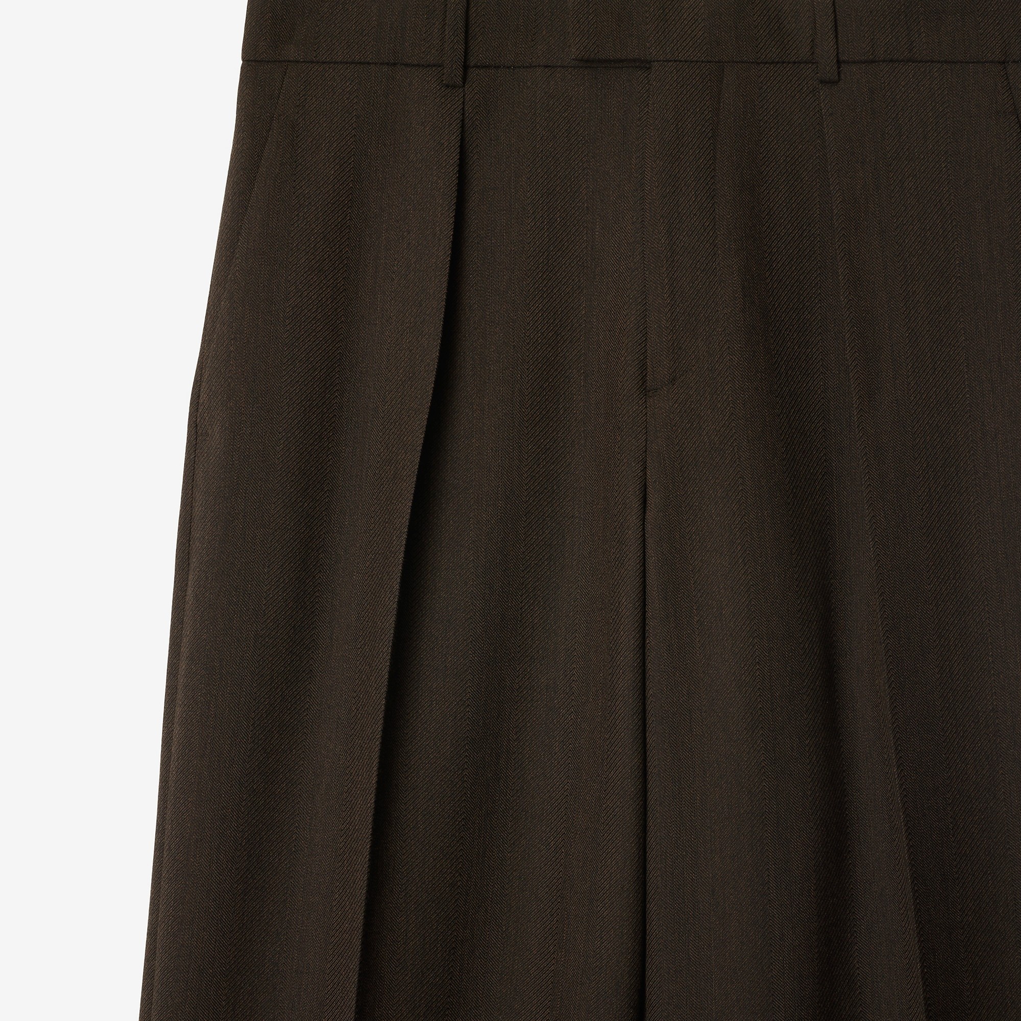Herringbone Wool Tailored Trousers - 6