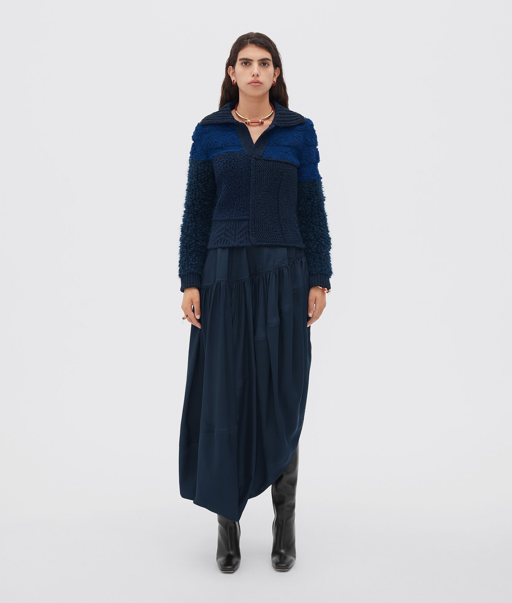 patchwork wool jumper - 1