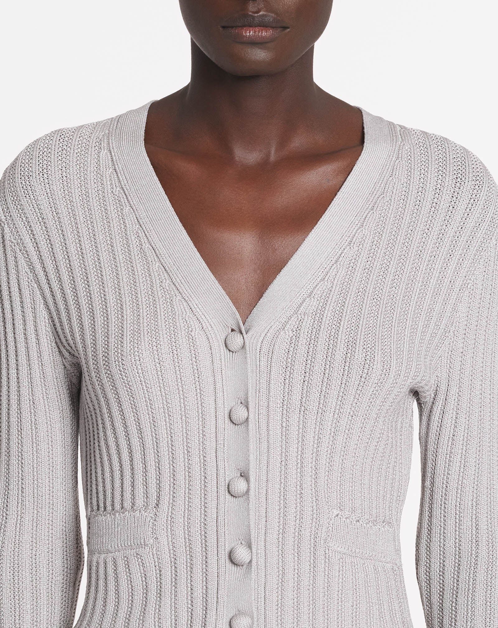 RIBBED CARDIGAN IN VISCOSE - 5