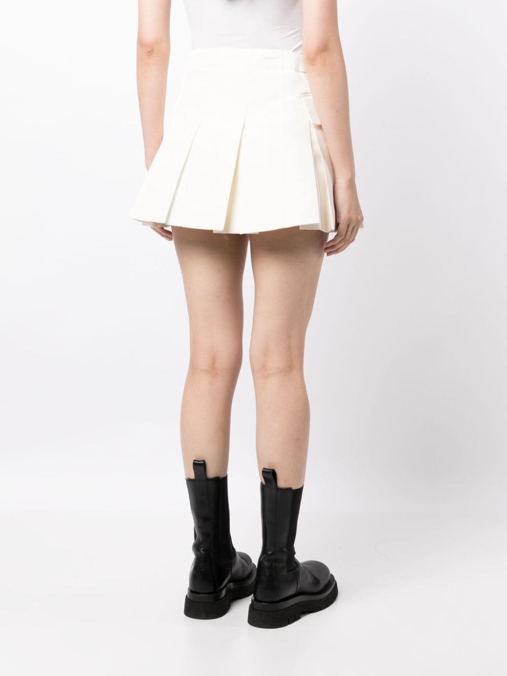 pleated A-line short shorts - 4