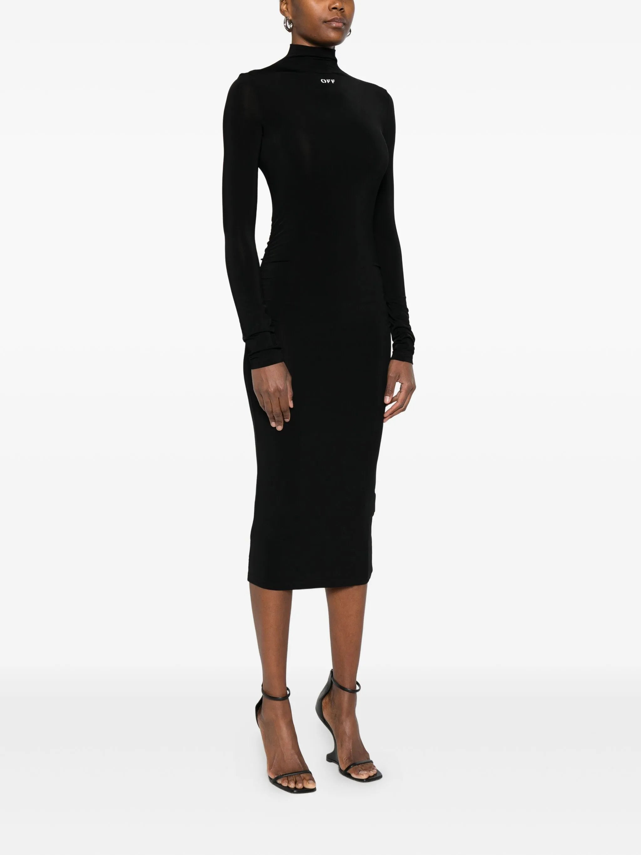 Off-white Off Stamp High-neck Ruched Dress - 2