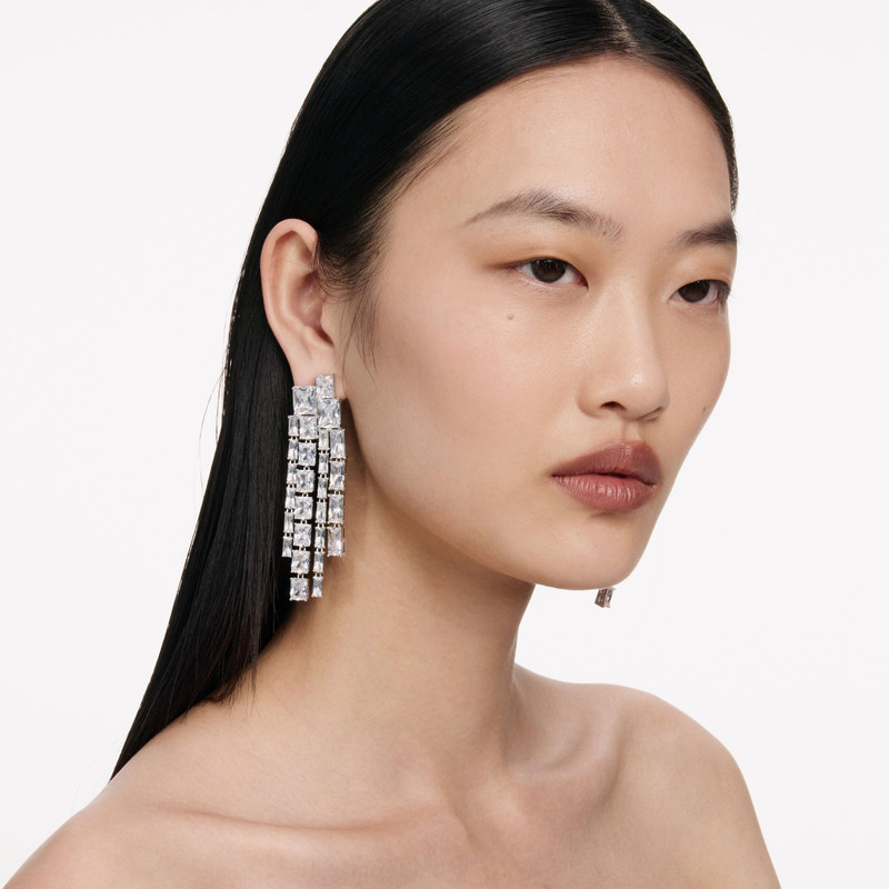 self-portrait Square Crystal Dangle Earrings outlook