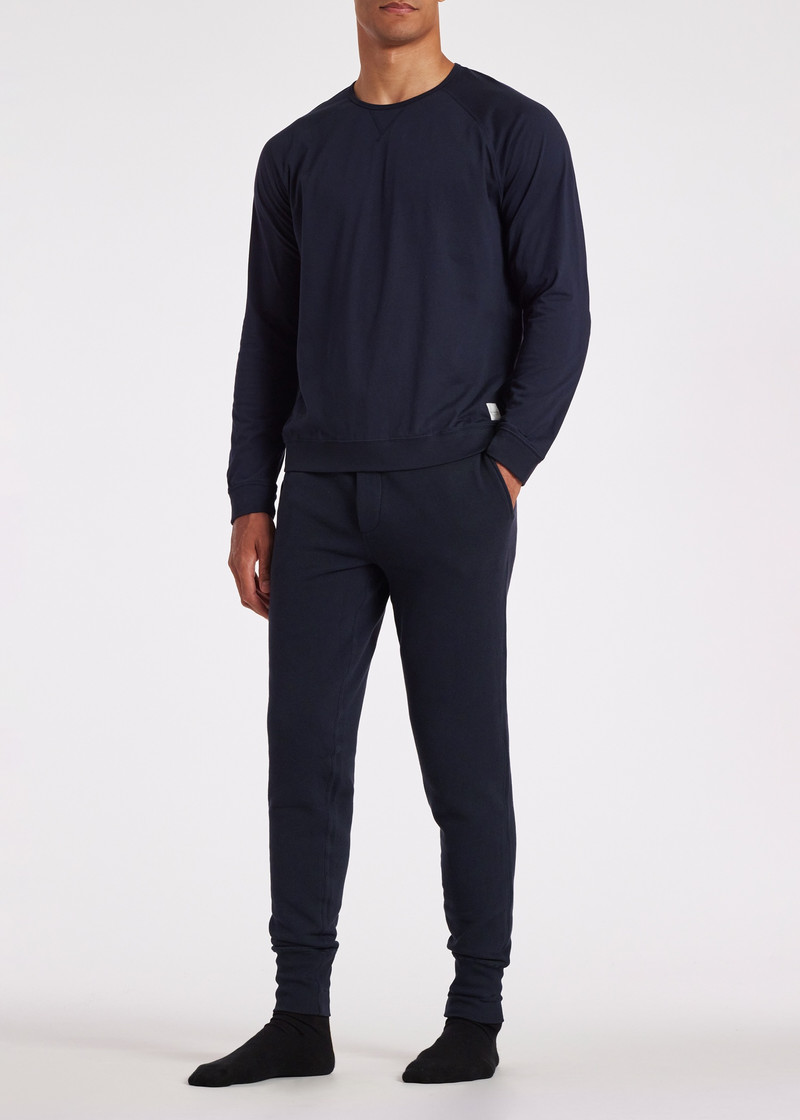 Navy Jersey Cotton Long-Sleeve Lounge Top 5