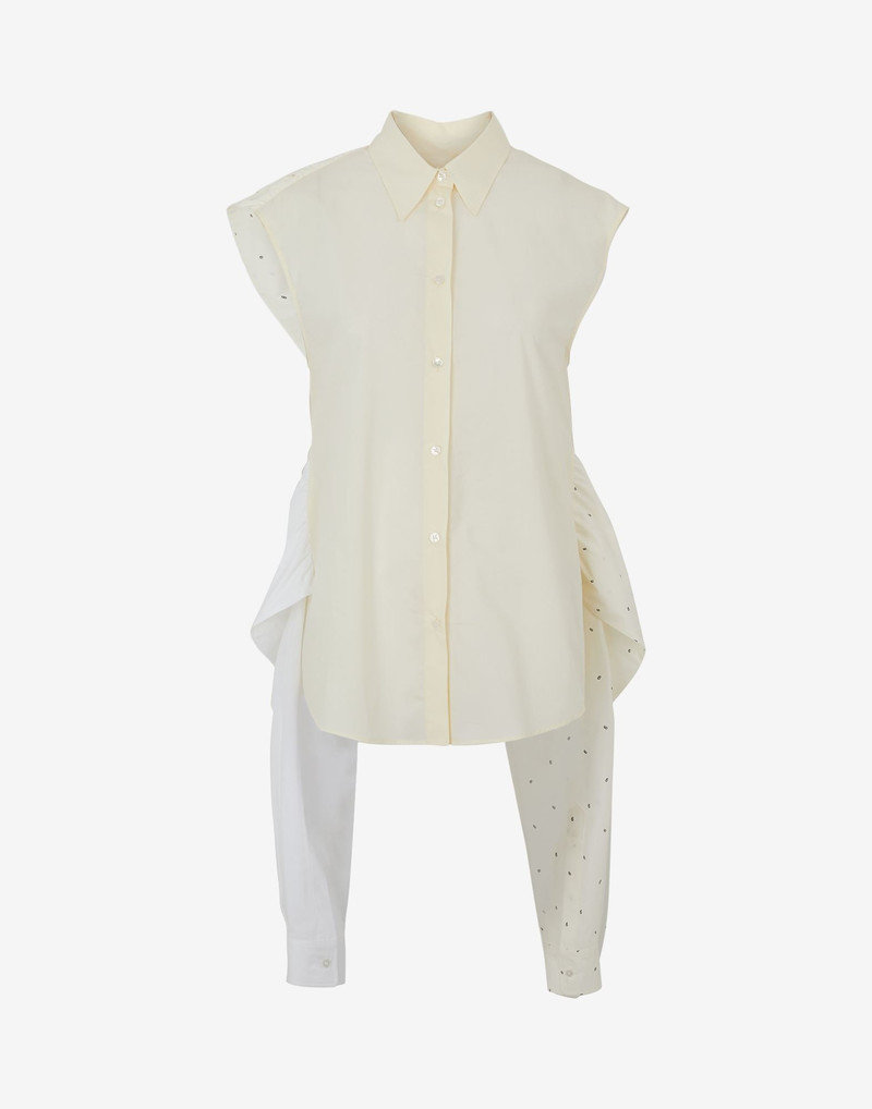 Button-up shirt with hanging sleeves - 1