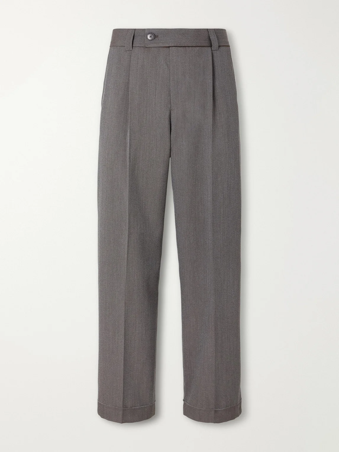 Patch Straight-Leg Wool-Twill Trousers - 1