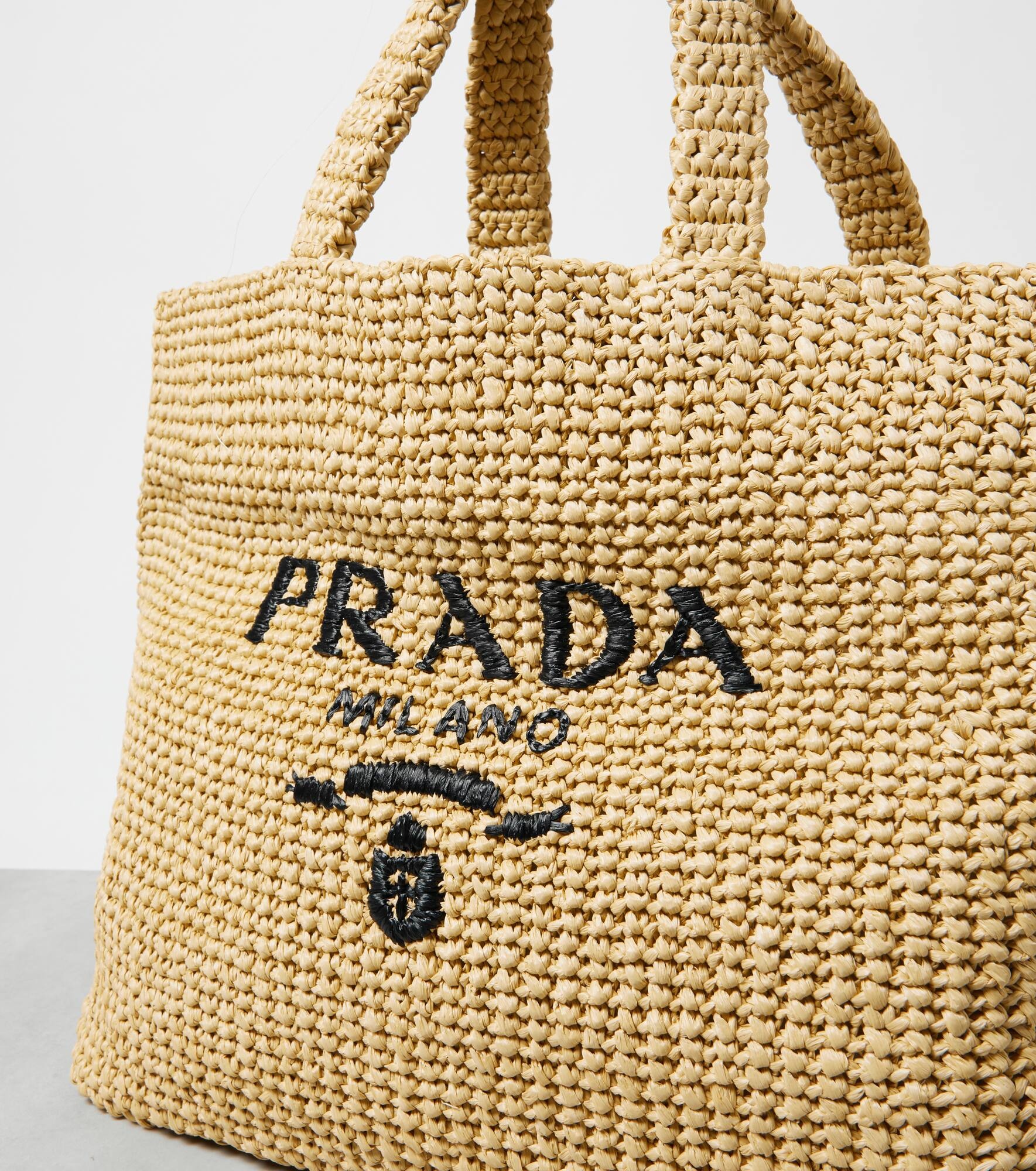 Medium logo raffia tote - 6