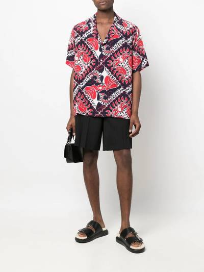 Valentino bandana-print short-sleeve silk shirt outlook