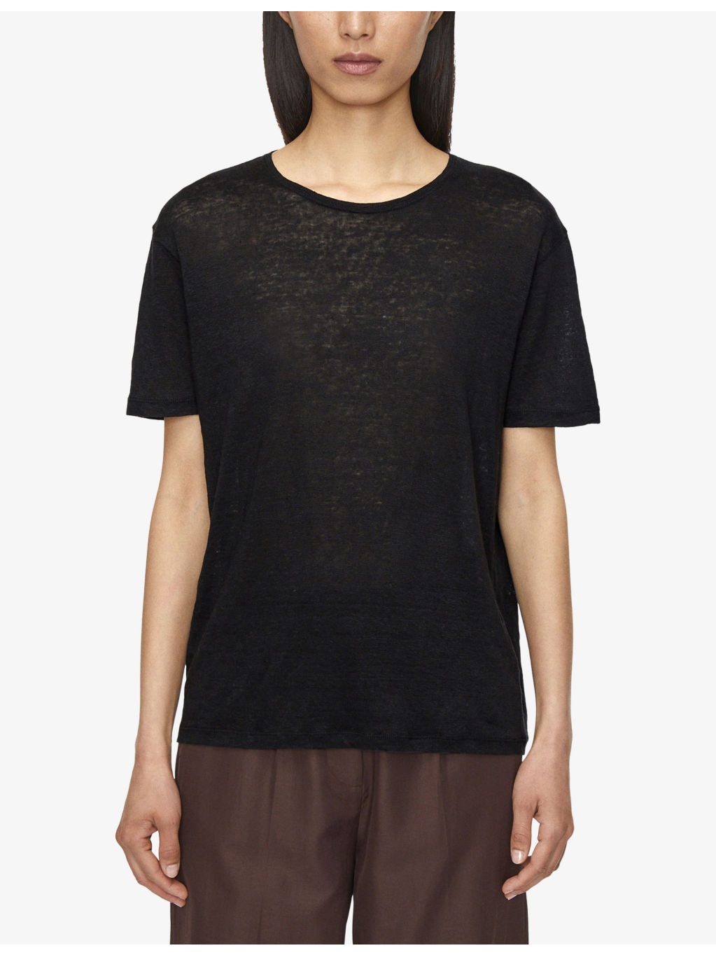 Cap-Sleeve Linen-Jersey Top - 3