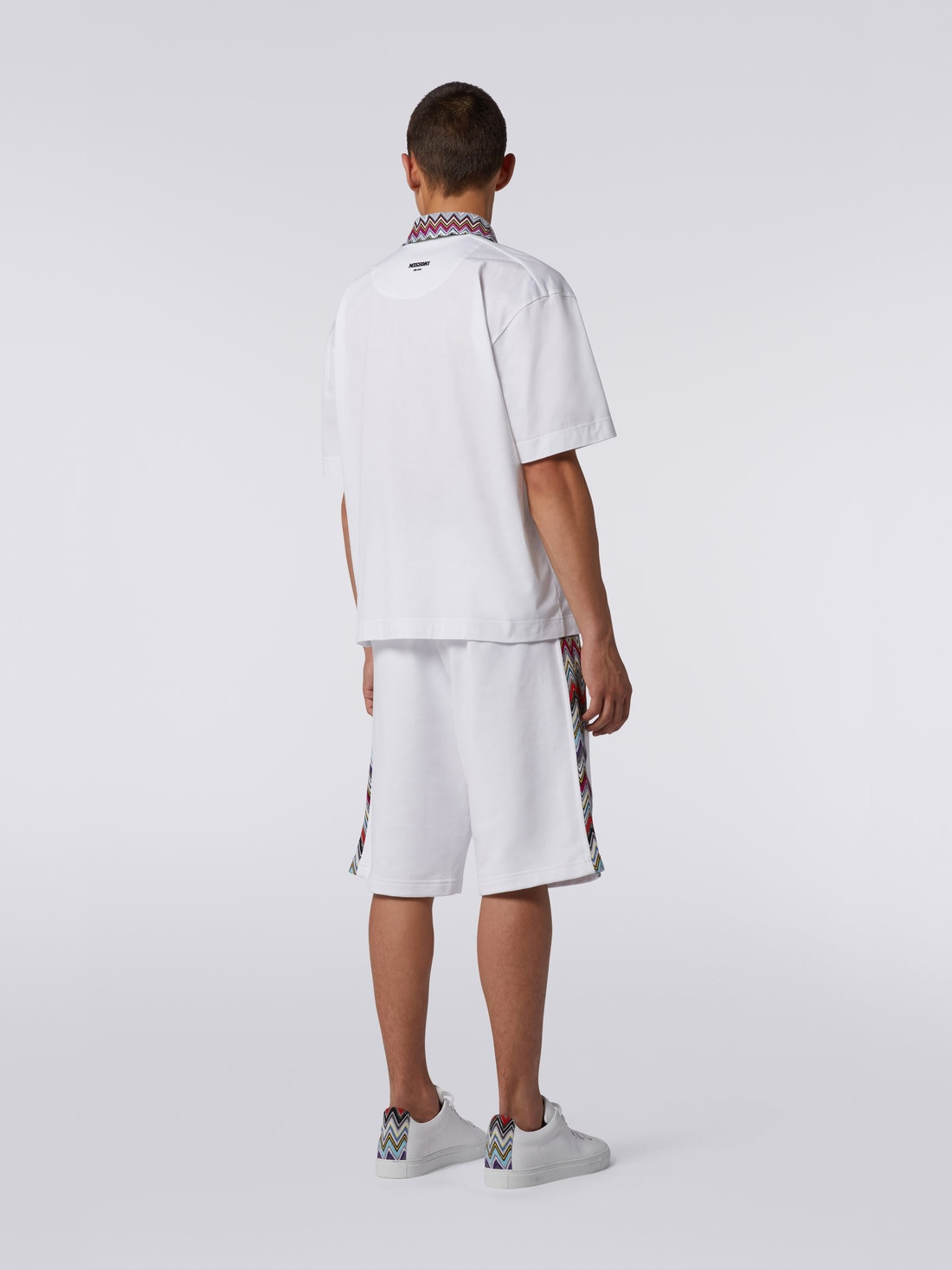 Cotton polo shirt with dégradé chevron pattern - 4