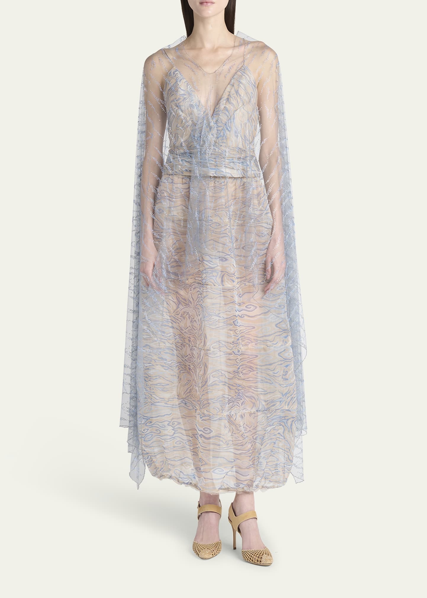 Abstract Semi-Sheer Maxi Skirt - 2