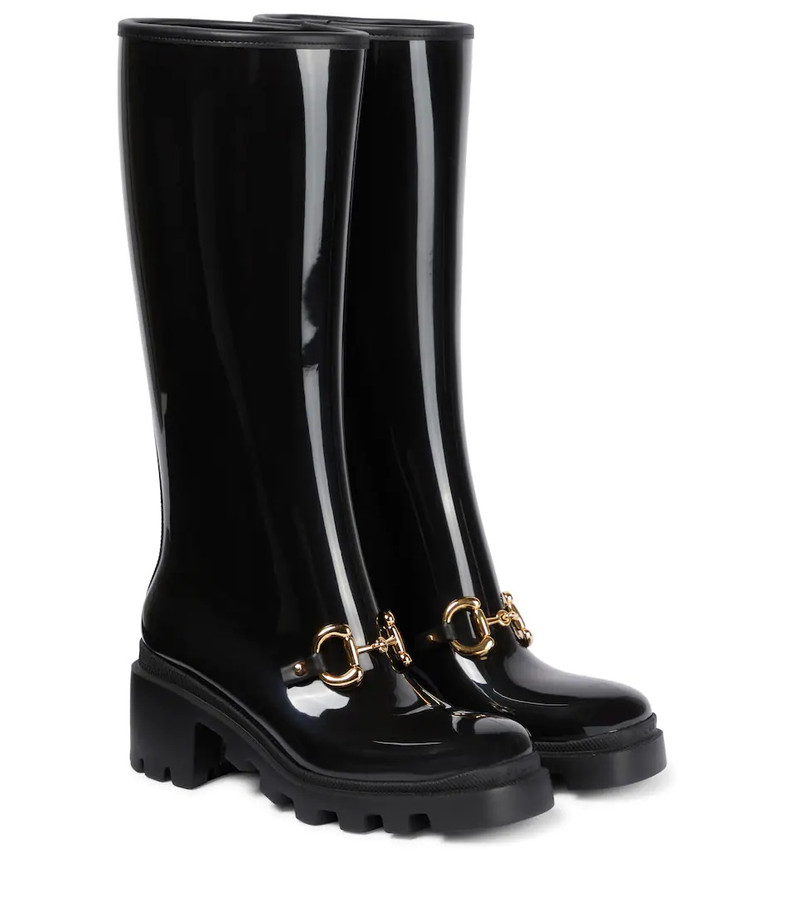 Horsebit rubber knee-high boots 1