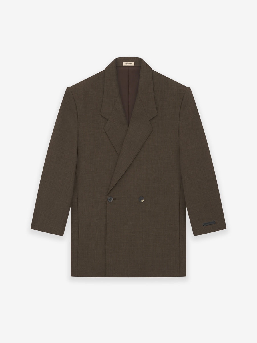 Wool Canvas Double Breasted Blazer - 1